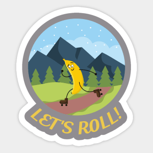 Banana Skating Sticker